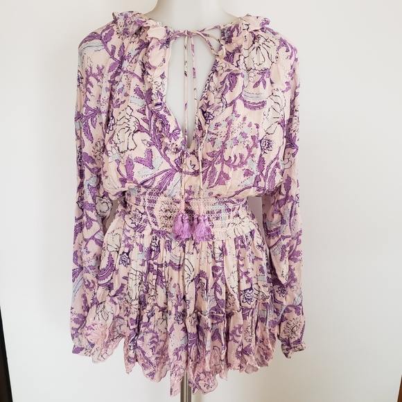 Hemant & Nandita Asia long sleeve mini dress pink lilac extra small XS - Picture 7 of 16